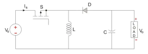 شکل 1 نمایش مدار دیاگرام یک مبدل تیپیکال باک بوست 300x111 طراحی و شبیه سازی مبدل DC به DC در محیط سیمولینک متلب